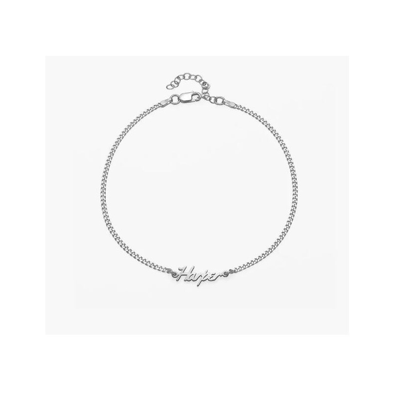 ALLORA NAME ANKLE BRACELET - STERLING SILVER