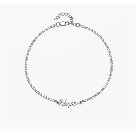 ALLORA NAME ANKLE BRACELET - STERLING SILVER