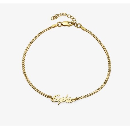 ALLORA NAME ANKLE BRACELET - GOLD VERMEIL