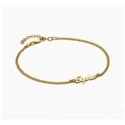 ALLORA NAME ANKLE BRACELET - GOLD VERMEIL