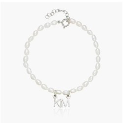 LOLA PEARL NAME ANKLET - SILVER