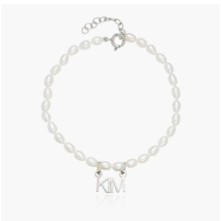 LOLA PEARL NAME ANKLET - SILVER