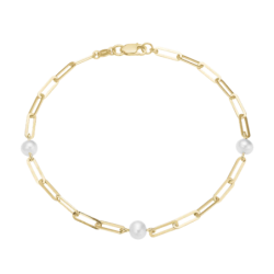 Aagaard - Pearl bracelet with pattern in gold