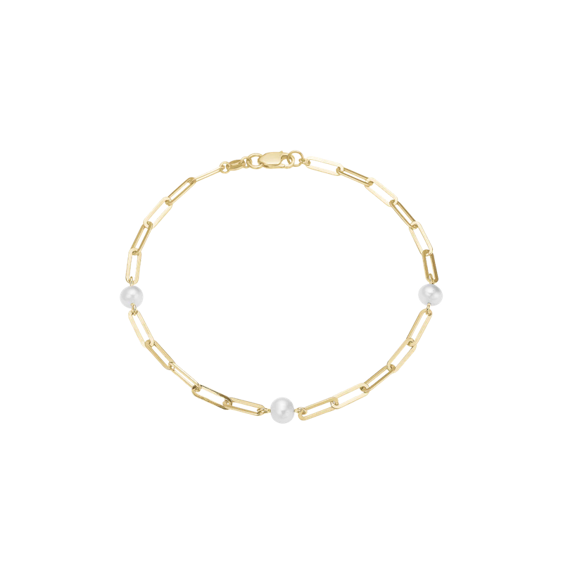 Aagaard - Pearl bracelet with pattern in gold