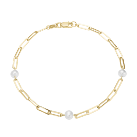 Aagaard - Pearl bracelet with pattern in gold