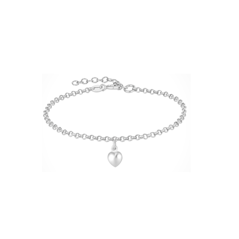 Støvring - Bracelet with heart pendant, silver