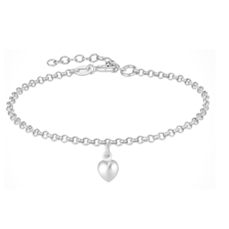 Støvring - Bracelet with heart pendant, silver