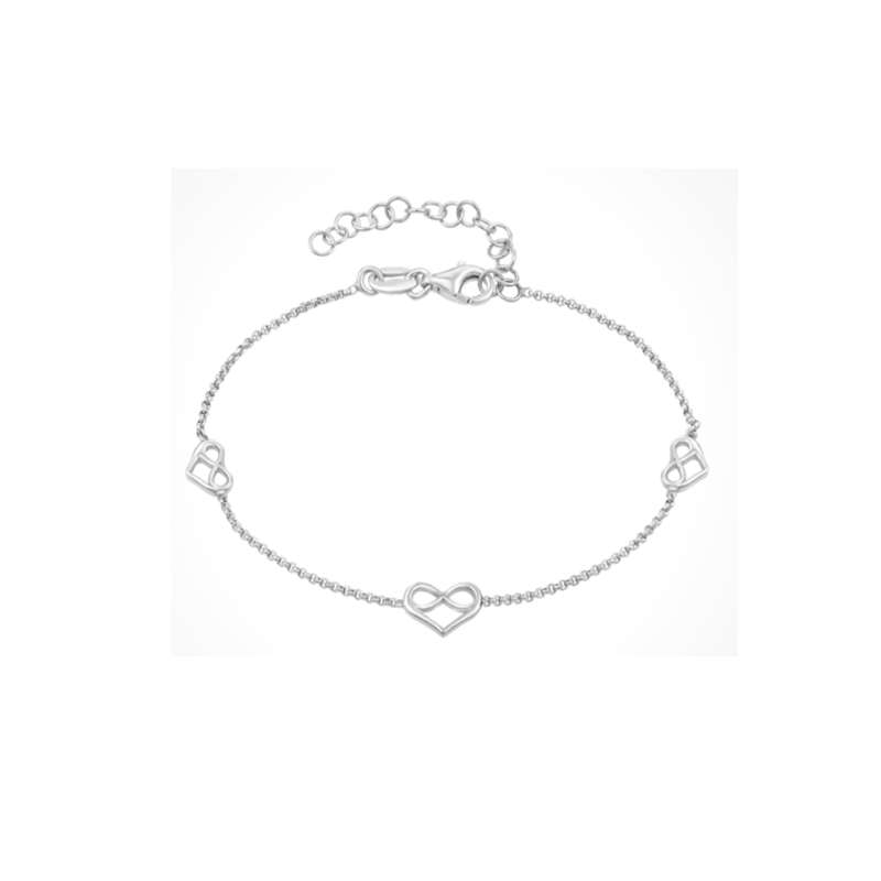 Støvring - Bracelet with hearts, silver