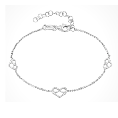 Støvring - Bracelet with hearts, silver