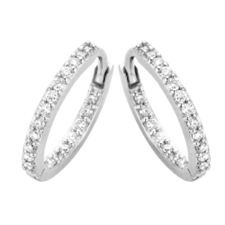 Spirit Icons - Lagoon, Small white gold diamond hoops