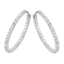 Spirit Icons - Lagoon, large white gold diamond hoops