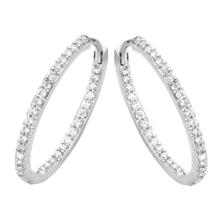 Spirit Icons - Lagoon, large white gold diamond hoops